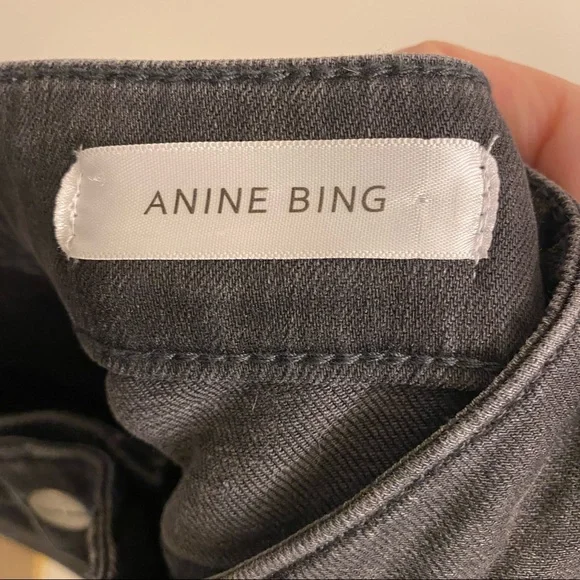 Anine Bing Black Distressed Skinny Jeans - Picture 7 of 8